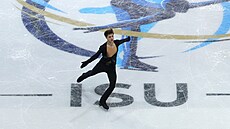 �eský krasobrusla� Georgii Reshtenko p�i své jízd� v krátkém programu na MS.