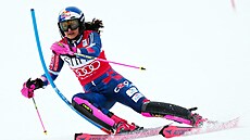 Chorvatská ly�a�ka Zrinka Ljuti�ová b�hem prvního kola slalomu v Sun Valley.