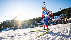 Ilona Plechá�ová b�hem sprintu na Holmenkollenu, jejím prvním individuálním...