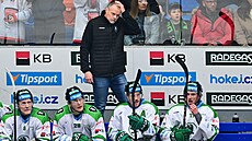 Trenér Richard Král z Mladé Boleslavi reaguje v utkání s Hradcem Králové.