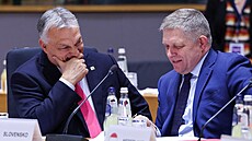 Ma�arský premiér Viktor Orbán a slovenský premiér Robert Fico na summitu...