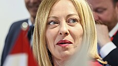 Italská premiérka Giorgia Meloniová se ú�astní jednání na summitu EU v Bruselu....