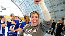 S projevováním emocí nemá Michaela Poláková steící branku Olomouce problém.