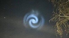 Spirálová mlhovina z rakety Falcon 9 k vid�ní na obloze z mnoha míst, nap�íklad...