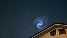 Spirálová mlhovina z rakety Falcon 9 k vid�ní na obloze z mnoha míst, nap�íklad...