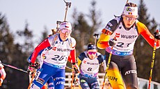 Tereza Voborníková na trati stíhacího závodu na Holmenkollenu