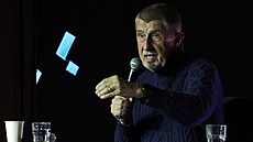 Na akci promluvil i �éf hnutí ANO Andrej Babi�. (22. b�ezna 2025)