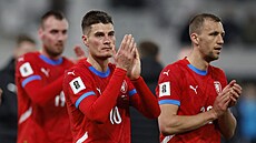 Patrik Schick dkuje eským fanoukm po výhe nad Faerskými ostrovy.