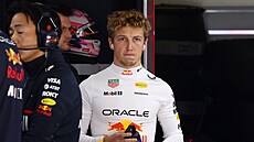 Liam Lawson bhem tréninku na Velké cen íny.