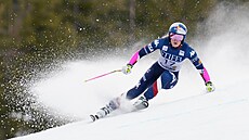 Ameri�anka Lindsey Vonnová jede super-G v Sun Valley.