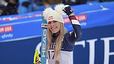 Ameri�anka Lindsey Vonnová se usmívá, v super-G v Sun Valley obsadila druhé...