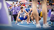 Zklamaný Mat�j Krsek po dob�hu �tvrtky na halovém MS v Nankingu.