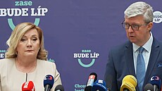 Pedseda stínové vlády ANO Karel Havlíek a éfka poslaneckého klubu Alena...