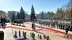 Pracovní náv�t�va prezidenta Petra Pavla v Moldavsku, p�ivítání s prezidentkou...