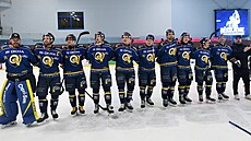 Litom��ice - Zlín, 6. semifinála play off 1. hokejové ligy. Zlín se raduje z...