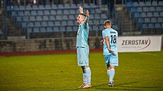 Marek �ervenka slaví obrat Ústí na 3:2 s Pardubicemi B v zápase t�etí fotbalové...