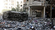 Dsledky izraelského náletu v Dahíji, jiním pedmstí Bejrútu v Libanonu (28....