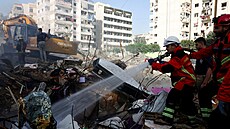 D�sledky izraelského náletu v Dahíji, ji�ním p�edm�stí Bejrútu v Libanonu (28....