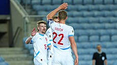 etí fotbalisté slaví dalí gól do sít Gibraltaru.