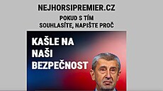 Na samotném webu je poté generátor s fotografií p�edsedy hnutí ANO.