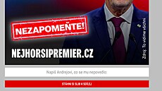 Na samotném webu je poté generátor s fotografií p�edsedy hnutí ANO.