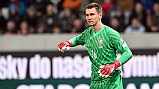 Branká Matj Ková v reprezentaním dresu bhem zápasu s Faerskými ostrovy.