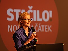 Kateina Konená z KSM pedstavuje lídry seskupení Stailo! pro volby do...