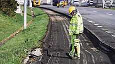 Na Praském okruhu v úseku od ústí Lochkovského tunelu ke sjezdu na Slivenec...