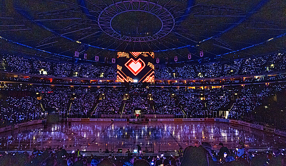 Pra�ská O2 arena p�ed za�átkem semifinálové série mezi Spartou a brn�nskou...