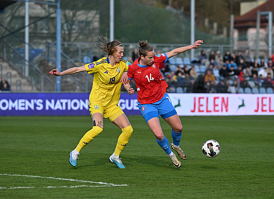 Michaela Khýrová v zápase s Ukrajinou