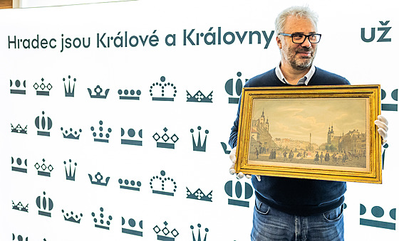 Spoluautor výstavy Ivan Tejkl p�edstavil Morstadt�v akvarel Prospekt Velkého...