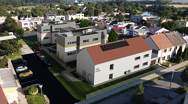 Plánovaná podoba domova pro seniory Raín v Kromíi. (únor 2024)