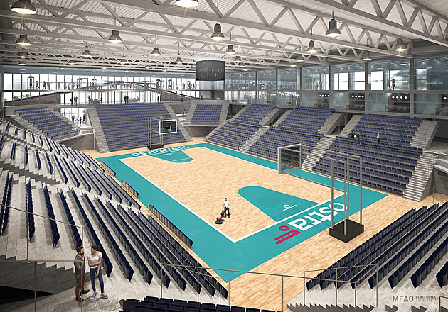 Vizualizace nové haly pro míové sporty v ulici U Stadionu v Ostrav -...