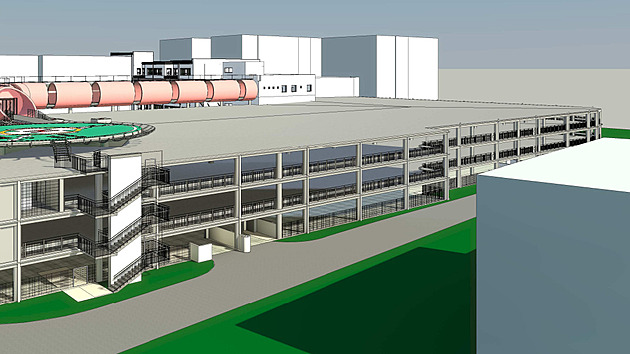 Típodlaní parkovací dm s heliportem na stee pipravuje ve svém areálu...