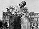 Gale Gordon a Jay North b�hem natá�ení seriálu Dennis, postrach okolí (29....