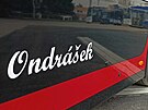 Jeden z novch trolejbus se jmenuje Ondrek. (duben 2024)