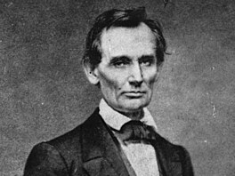 Abraham Lincoln, kandidát na prezidenta USA p�ed projevem v Cooper Union v New...