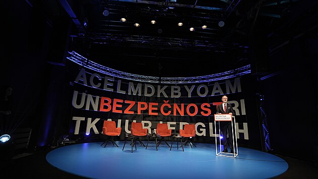 Premi�r Petr Fiala na konferenci Bezpe�n� budoucnost. (3. dubna 2025)