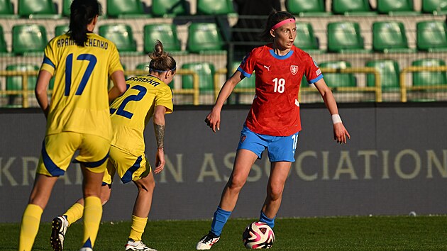 Kamila Dubcov� v z�pase s Ukrajinou.