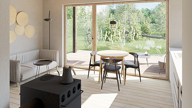 Vizualizace: Interir je minimalistick, inspirovan skandinvskm designem.