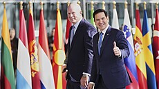 Americký ministr zahrani�í Marco Rubio na setkání p�edstavitel� NATO v Bruselu...