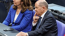 Olaf Scholz v Bundestagu (25. b�ezna 2025)