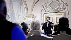 Andrej Babi� p�i výjezdu hnutí ANO za voli�i do Moravskoslezského kraje zavítal...