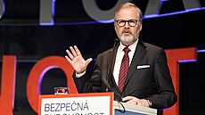 Premiér Petr Fiala na konferenci Bezpená budoucnost. (3. dubna 2025)