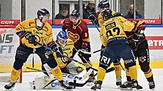 Momentka z finálového zápasu play off 1. ligy mezi Jihlavou a Zlínem
