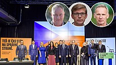 Na malém snímku zleva Petr Gazdík, Martin Kupka a Dominik Ha�ek