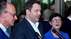 Budoucí kanclé a lídr CDU Friedrich Merz a lídi SPD Lars Klingbeil a Saskia...