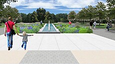Vizualizace prom�ny láze�ského parku p�ed Spole�enským domem v Karviné. (2....