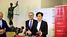 Premiér Petr Fiala uvedl 1. dubna 2025 v Brn do funkce éfky alobc Lenku...