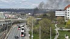 V Praze Na Krejcárku hoel písteek bezdomovc. (9. dubna 2025)